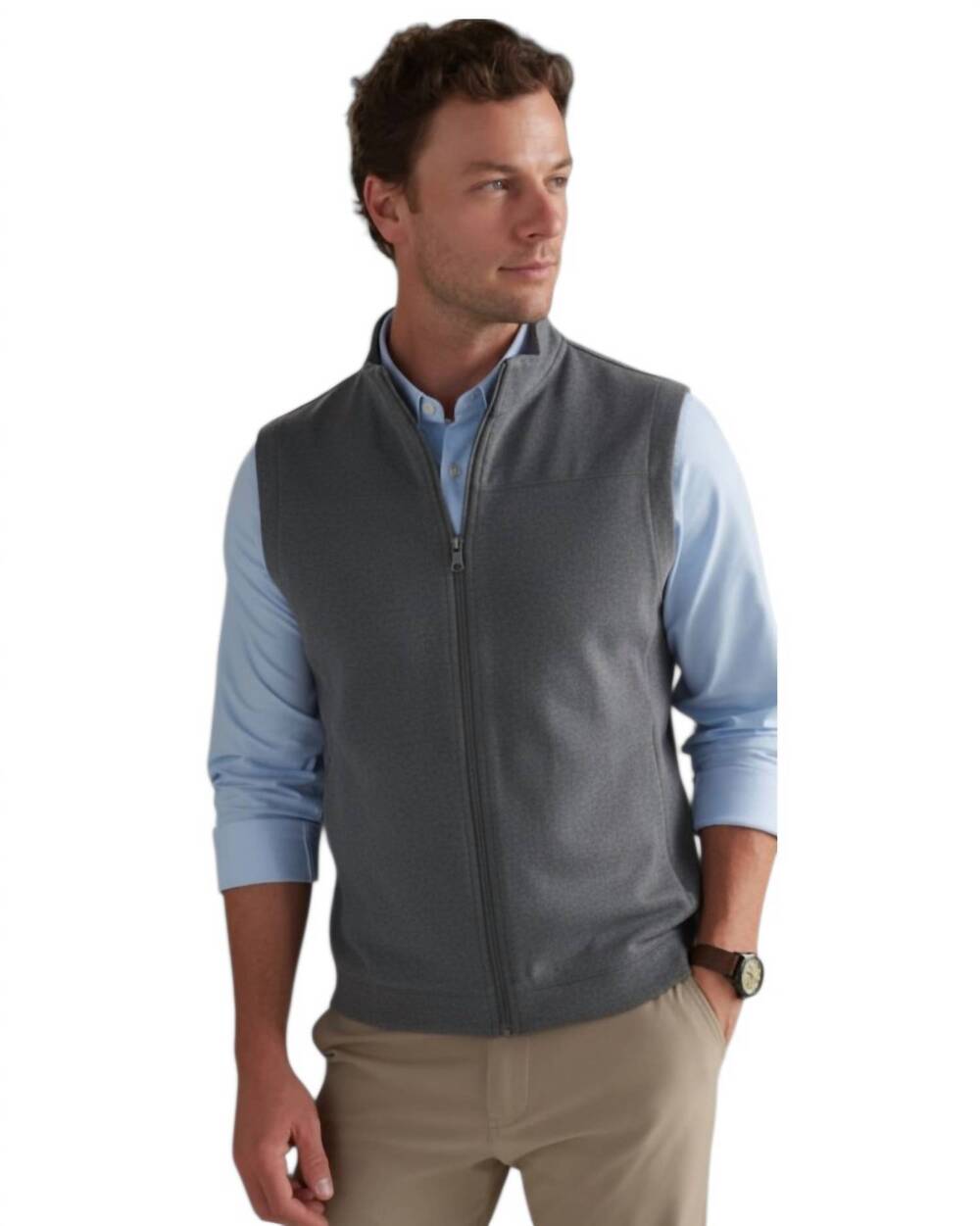 NEW RHONE commuter sweater vest in grey